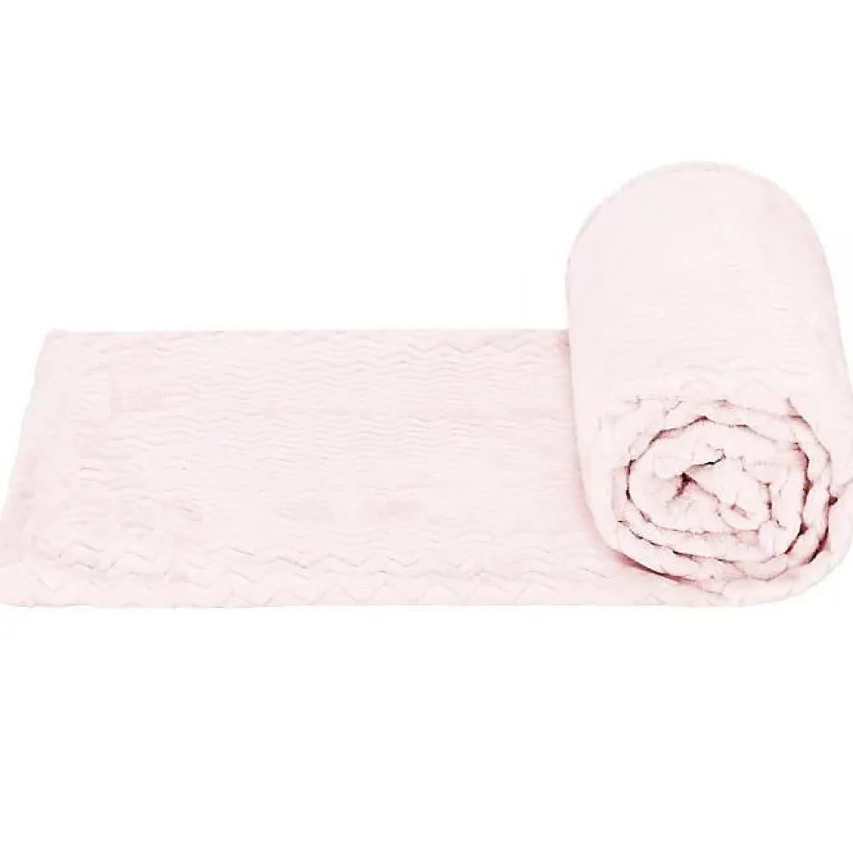 Springos Couverture - - 200x220 cm - Rose pastel - Zigzag - Douceur et chaleur