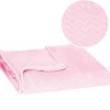 Springos Couverture - - Zigzag - 70 x 160 cm - Polyester - Rose bébé