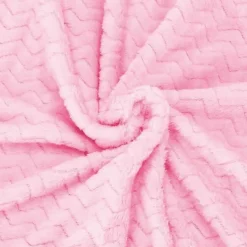 Springos Couverture - - Zigzag - 70 x 160 cm - Polyester - Rose bébé