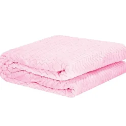 Springos Couverture - - Zigzag - 70 x 160 cm - Polyester - Rose bébé