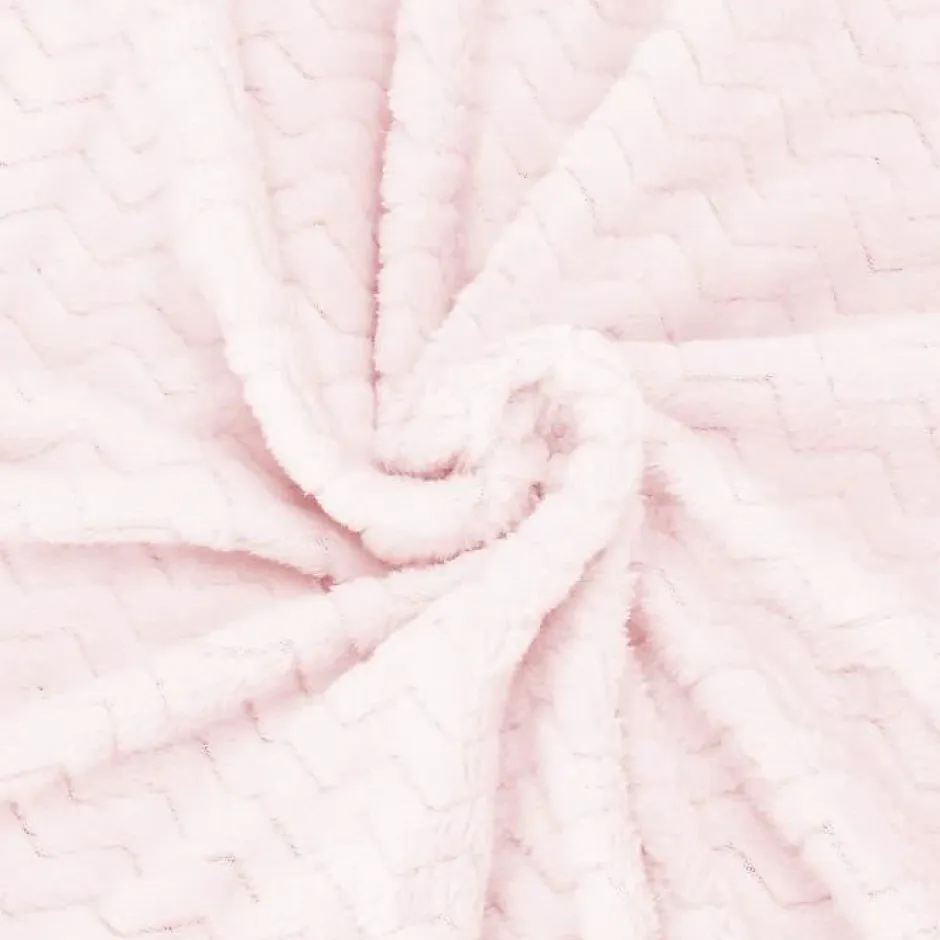 Springos Couverture - - Zigzag - 130 x 180 cm - Rose pastel - Douce et chaude Clearance