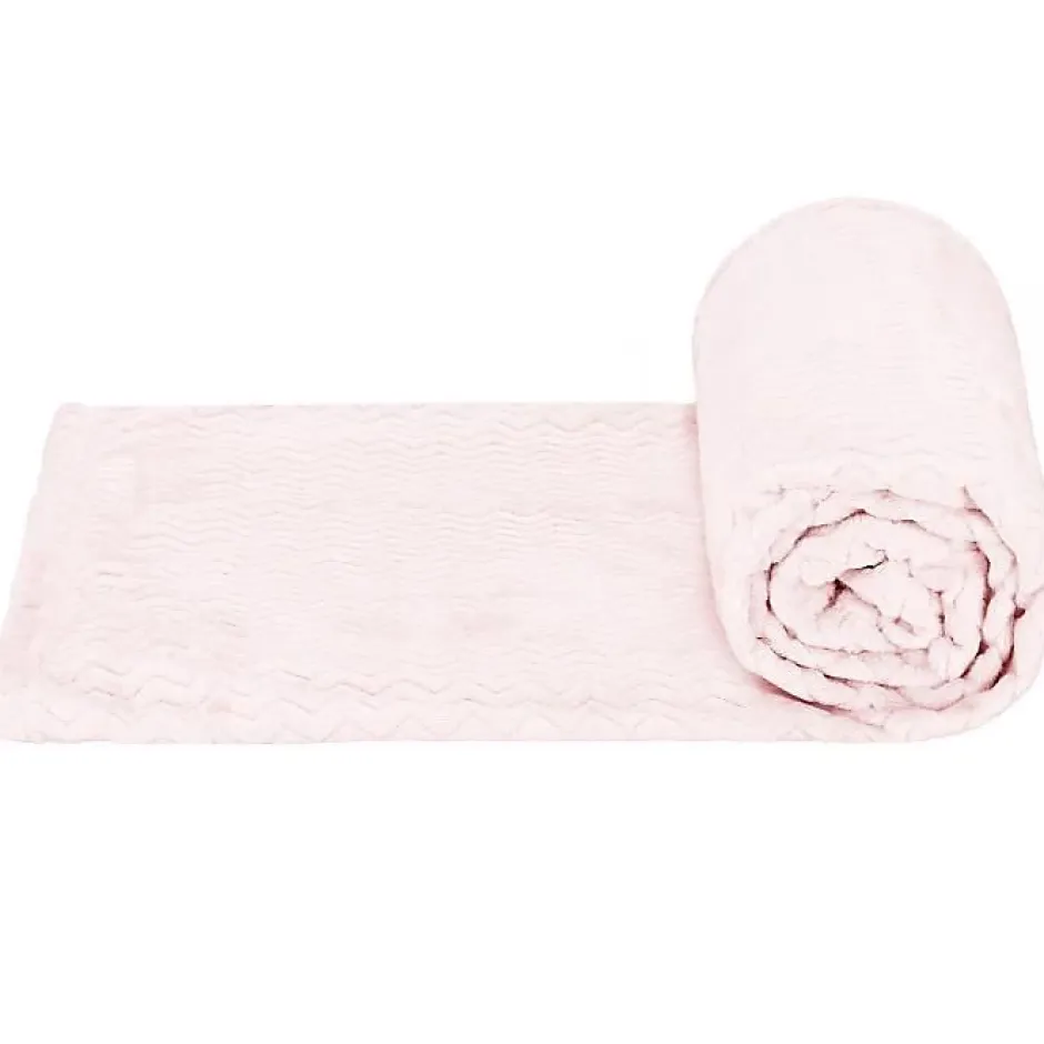 Springos Couverture - - Zigzag - 130 x 180 cm - Rose pastel - Douce et chaude Clearance