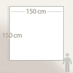 Linnea Couverture courtepointe en mousseline de coton 150x150 cm + 5 cm ELZA beige ficelle