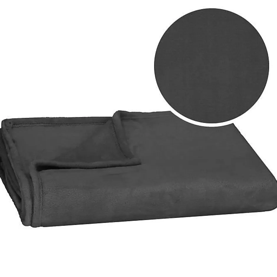 Springos Couverture Couvre-lit Salon 200x220 cm - Moelleux et Doux - Graphite