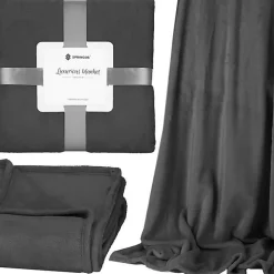 Springos Couverture Couvre-lit Salon 200x220 cm - Moelleux et Doux - Graphite