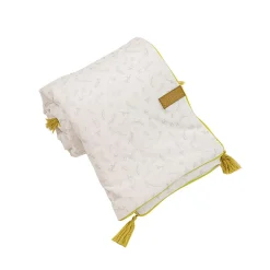 Couverture double face Leafy Bunny (75x100 cm - Ecru)