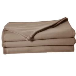 Poyet Motte Couverture en polaire unie (240x260 cm - Taupe) Sale