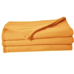 Couverture en polaire unie (220x240 cm - Jaune Ocre)
