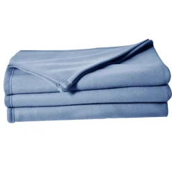 Couverture en polaire unie (240x260 cm - Bleu)