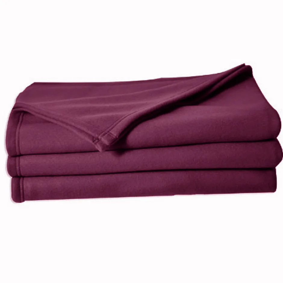 Couverture en polaire unie (180x220 cm - Prune)