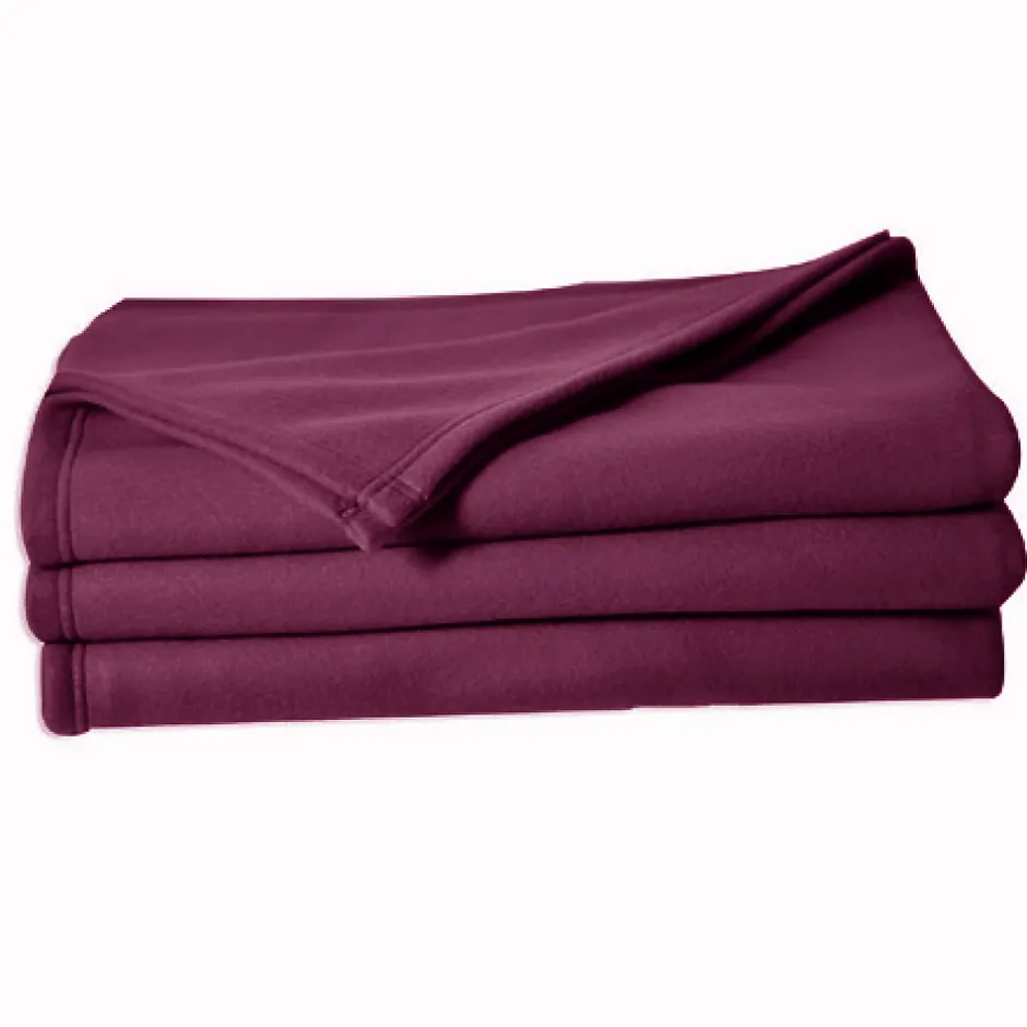 Couverture en polaire unie (220x240 cm - Prune) Best