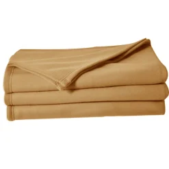Couverture en polaire unie (240x260 cm - Sable)