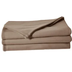 Poyet Motte Couverture en polaire unie (180x220 cm - Taupe)