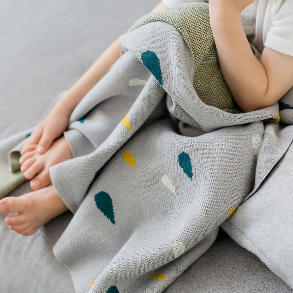 Kindsgut Couverture enfant gouttes 100 x 80 cm