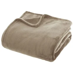 Atmosphera Couverture flanelle 180 x 230 cm beige polyester Online