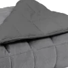 IDMarket Couverture lestée 150x200 CM CELESTE bicolore gris clair et gris 7 kg Discount