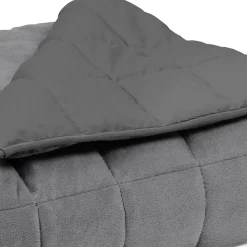 IDMarket Couverture lestée 150x200 CM CELESTE bicolore gris clair et gris 7 kg Discount