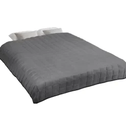 IDMarket Couverture lestée 150x200 CM CELESTE bicolore gris clair et gris 7 kg Discount