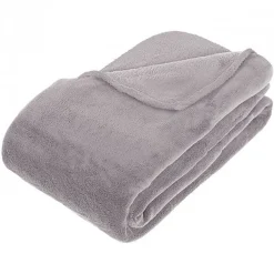 Atmosphera Couverture microfibre 180 x 230 cm - Gris clair