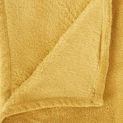 Atmosphera Couverture microfibre 180 x 230 cm jaune