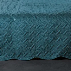 Linder Couverture molletonné surpiquage graphique (150x150 cm - Bleu Foncé) Clearance