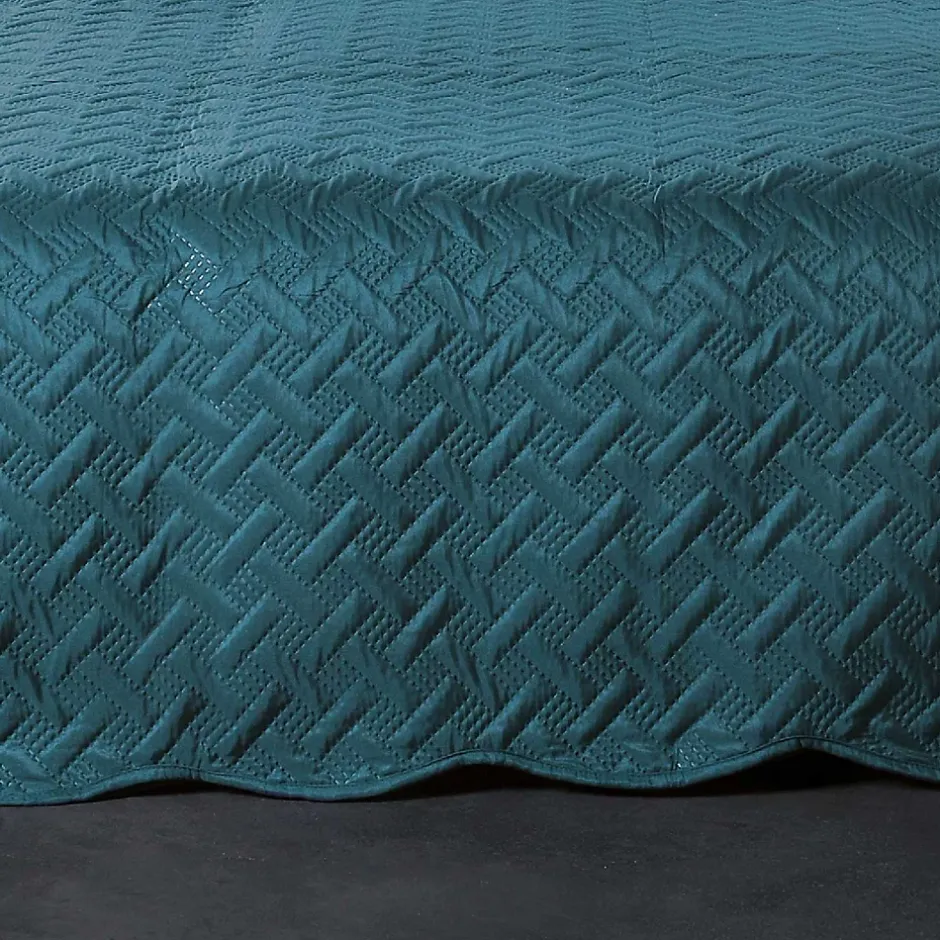 Linder Couverture molletonné surpiquage graphique (150x150 cm - Bleu Foncé) Clearance