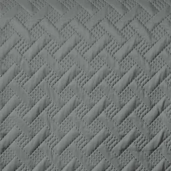 Linder Couverture molletonné surpiquage graphique (250x260 cm - Gris Foncé)
