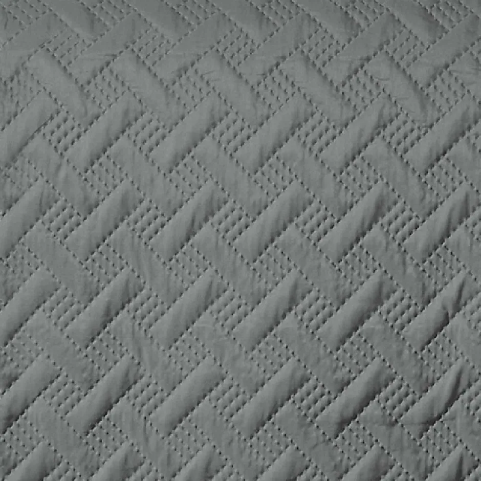 Linder Couverture molletonné surpiquage graphique (230x250 cm - Gris Foncé)