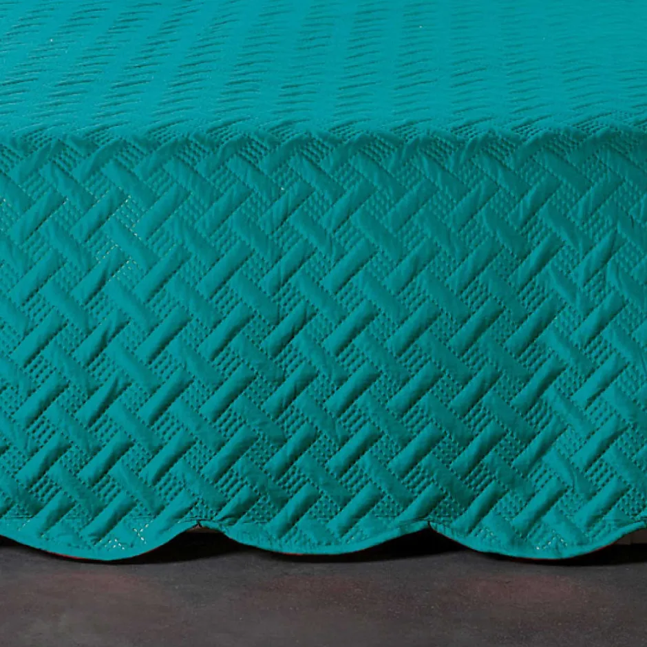 Linder Couverture molletonné surpiquage graphique (180x240 cm - Turquoise)
