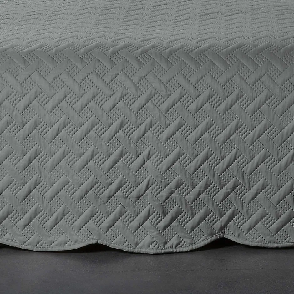 Linder Couverture molletonné surpiquage graphique (150x150 cm - Gris Foncé)