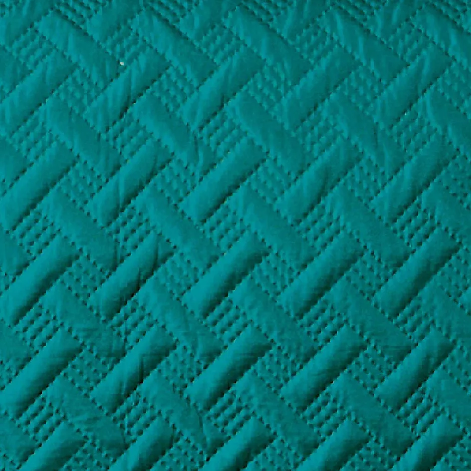 Linder Couverture molletonné surpiquage graphique (150x150 cm - Turquoise)