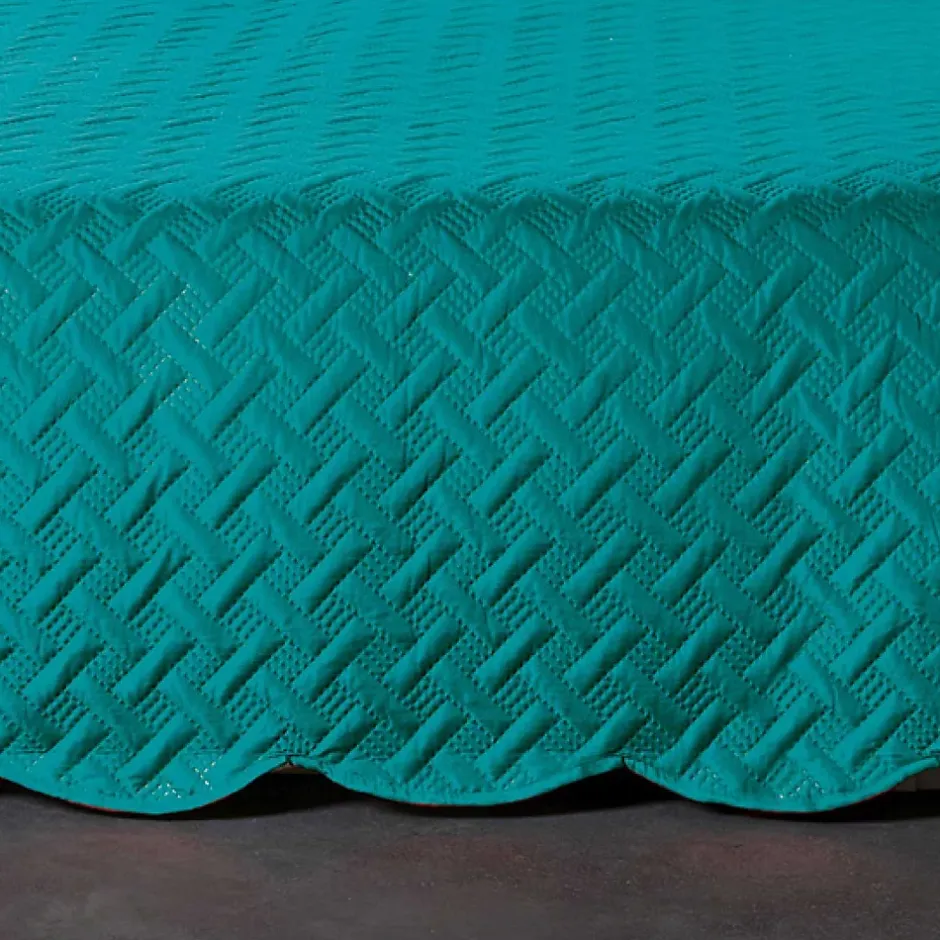 Linder Couverture molletonné surpiquage graphique (230x250 cm - Turquoise) Best