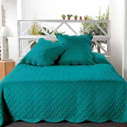 Linder Couverture molletonné surpiquage graphique (230x250 cm - Turquoise) Best