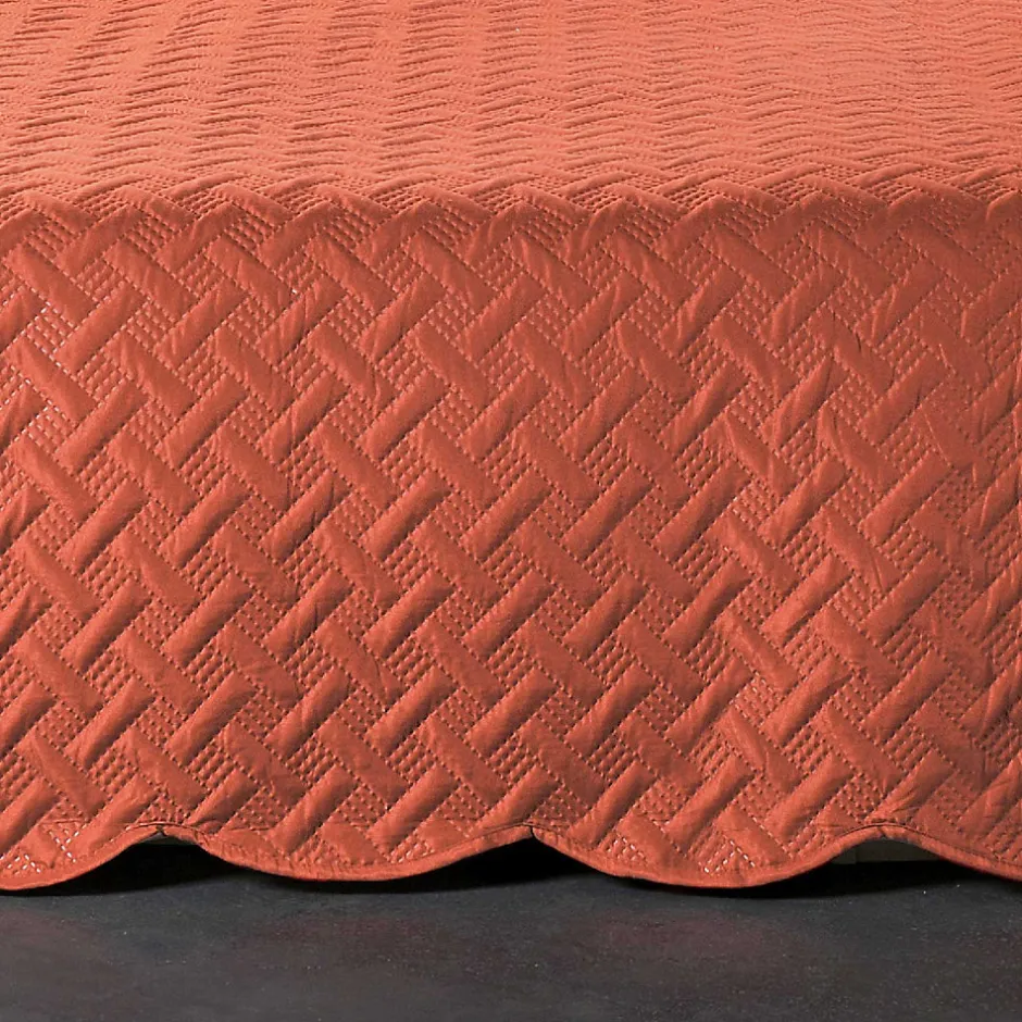 Linder Couverture molletonné surpiquage graphique (150x150 cm - Cuivre)