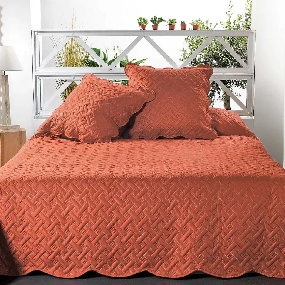 Linder Couverture molletonné surpiquage graphique (180x240 cm - Cuivre) Outlet