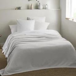 Couverture naturelle en 100% coton recyclé (180x240 cm - Gris Perle) Clearance