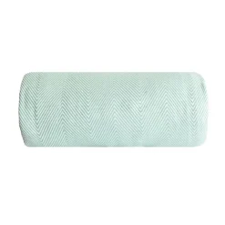 Sacasa Couverture plaid 100% coton bleu turquoise avec franges 180x220cm ZIGORA - Outlet