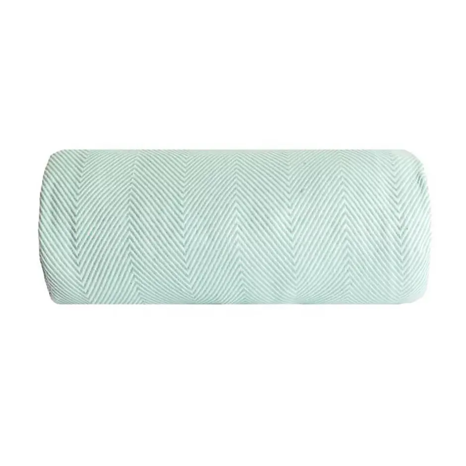 Sacasa Couverture plaid 100% coton bleu turquoise avec franges 180x220cm ZIGORA - Outlet