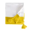 Sacasa Couverture plaid 100% coton jaune avec pompons 130x170cm SLAVANN - Clearance