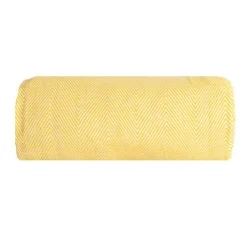 Sacasa Couverture plaid 100% coton jaune avec franges 180x220cm ZIGORA -