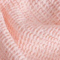 Sacasa Couverture plaid 100% coton rose pâle avec pompons 130x170cm ARNISKA -