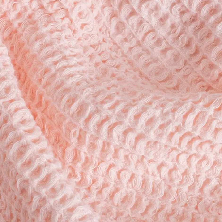 Sacasa Couverture plaid 100% coton rose pâle avec pompons 130x170cm ARNISKA -