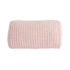 Sacasa Couverture plaid 100% coton rose pâle avec pompons 130x170cm ARNISKA -