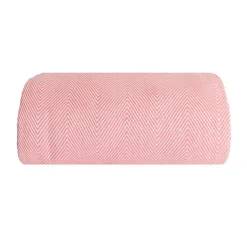 Sacasa Couverture plaid 100% coton rose saumon avec franges 180x220cm ZIGORA - New