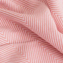 Sacasa Couverture plaid 100% coton rose saumon avec franges 180x220cm ZIGORA - New