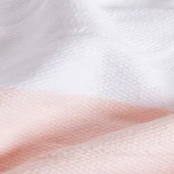 Sacasa Couverture plaid 100% coton rose pâle avec pompons 130x170cm SLAVANN - Outlet
