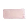 Sacasa Couverture plaid 100% coton rose pâle avec franges 130x170cm BITALD - Clearance