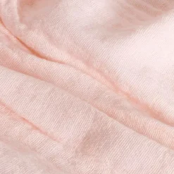 Sacasa Couverture plaid 100% coton rose pâle avec franges 130x170cm BITALD - Clearance
