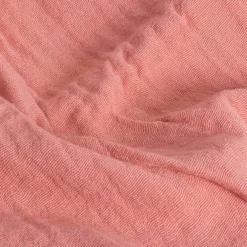 Sacasa Couverture plaid 100% coton rose saumon avec franges 180x220cm BITALD -