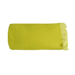 Sacasa Couverture plaid 100% coton vert citron avec franges 130x170cm BITALD - Online